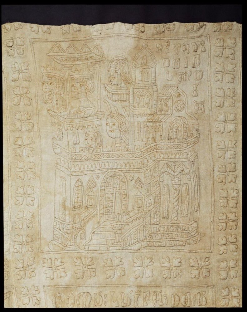 Стёганое покрывало с историей Тристана, Сицилия, ок. 1390 — стёжка старше моды
